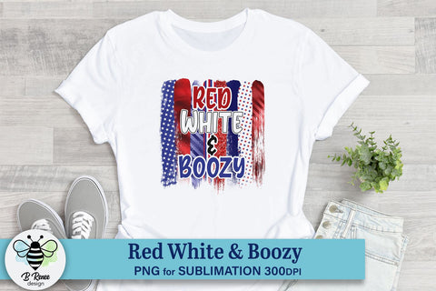 Red White and Boozy PNG | 4th of July Sublimation Sublimation B Renee Design 