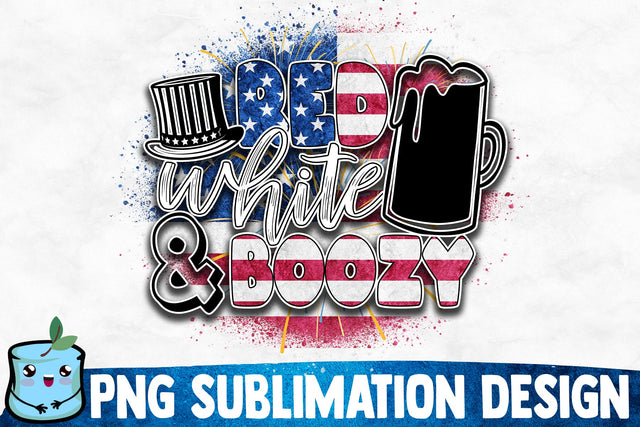 Red White And Boozy Sublimation Design Sublimation MintyMarshmallows 