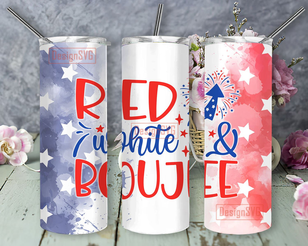 TISP040621002 red white and boujee tumbler - So Fontsy