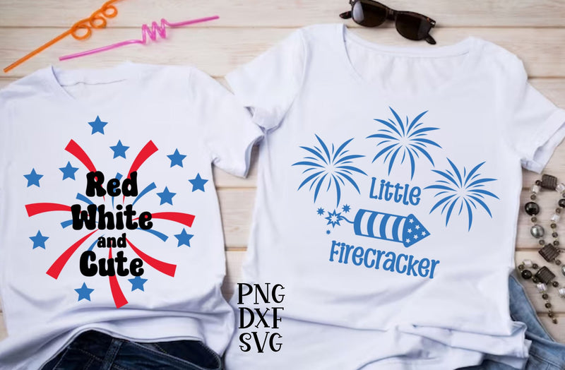 Red white and cute, Little firecracker SVG Calico Creations Svg 