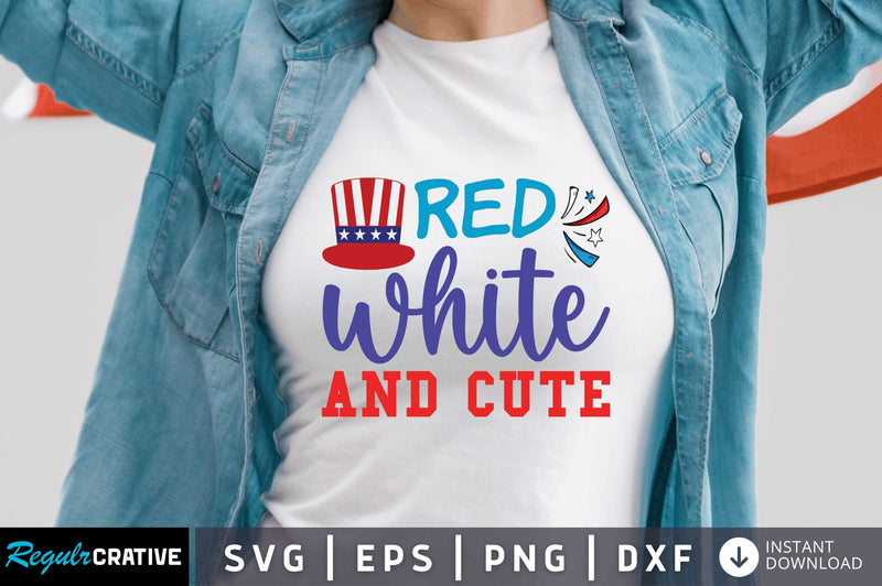 Red white and cute SVG - So Fontsy