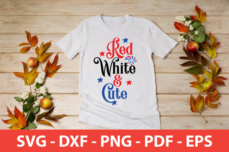 Red White and Cute SVG - So Fontsy