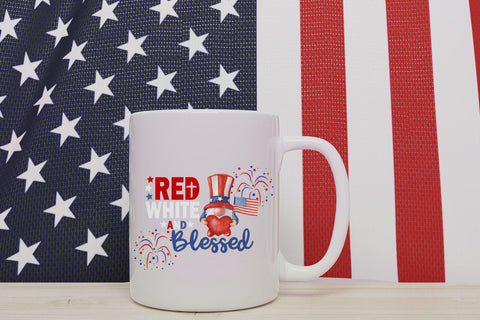Red White Blessed Gnome Sublimation Sublimation QueenBrat Digital Designs 