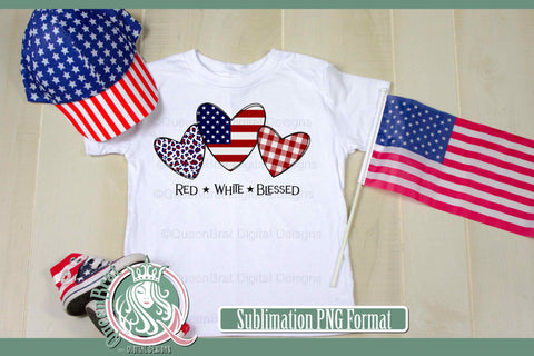 Red White Blessed Sublimation Sublimation QueenBrat Digital Designs 
