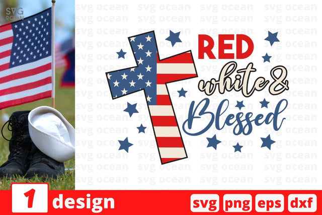 Red white & blessed SVG Cut File SVG SvgOcean 