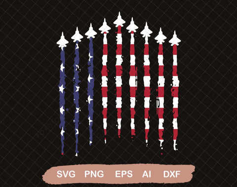 Red White Blue Air Force Flyover Svg, 4th of July Svg, American Svg, Patriotic Svg, Fourth of July Svg, Independence Day Svg SVG DiamondDesign 