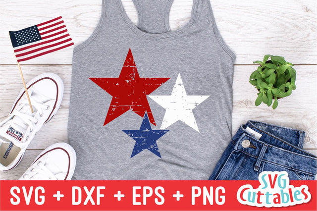 Red White & Blue Stars svg - Patriotic Cut File - 4th of July - Fourth of July - svg - dxf - eps - png - Silhouette - Cricut - Digital File SVG Svg Cuttables 