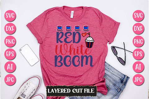 Red White Boom SVG Cut File SVG Newmockups 