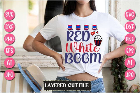Red White Boom SVG Cut File SVG Newmockups 