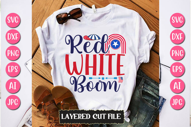 Red White Boom SVG Cut File SVG Newmockups 