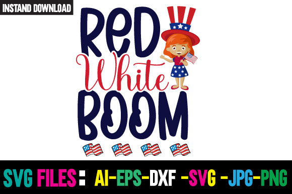 Red White Boom SVG Cut File SVG Newmockups 