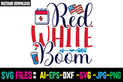 Red White Boom SVG Cut File SVG Newmockups 