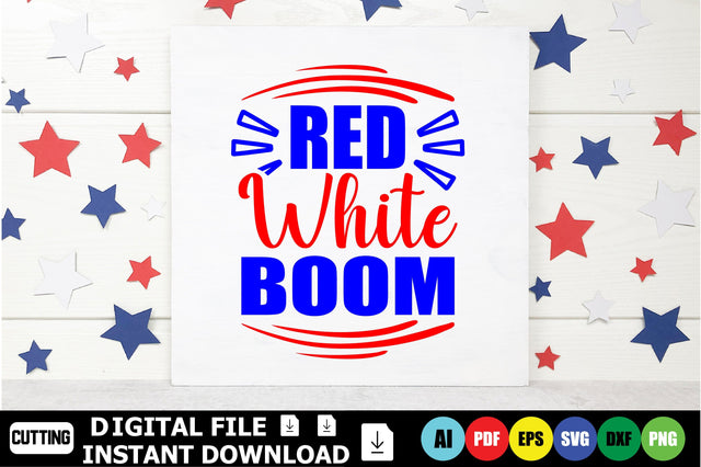 Red White Boom SVG Shahin alam 