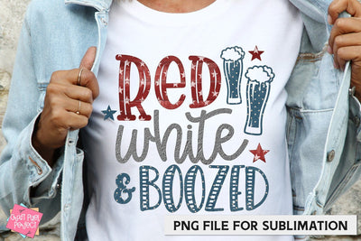 Red White & Boozed PNG, 4th Of July Sublimation, Drinking Sublimation Craft Pixel Perfect 