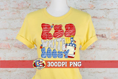 Red, White, & Boozy PNG | July 4th PNG Sublimation Greedy Stitches 