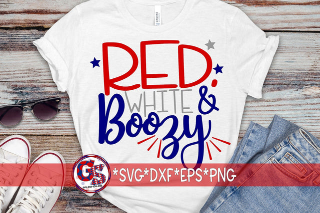 Red, White, & Boozy SVG DXF EPS PNG-July 4th SVG SVG Greedy Stitches 