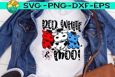 Red White & Moo- SVG - DXF - EPS - PNG SVG On the Beach Boutique 
