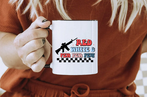 Red White & Pew Pew Pew Sublimation Creativeart88 