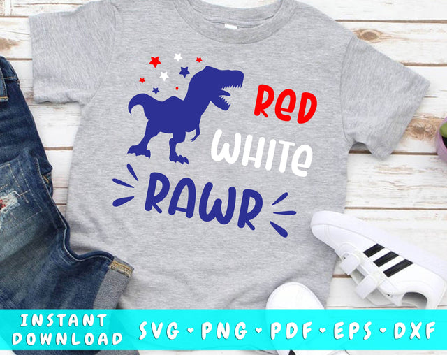Red White Rawr SVG SVG HappyDesignStudio 