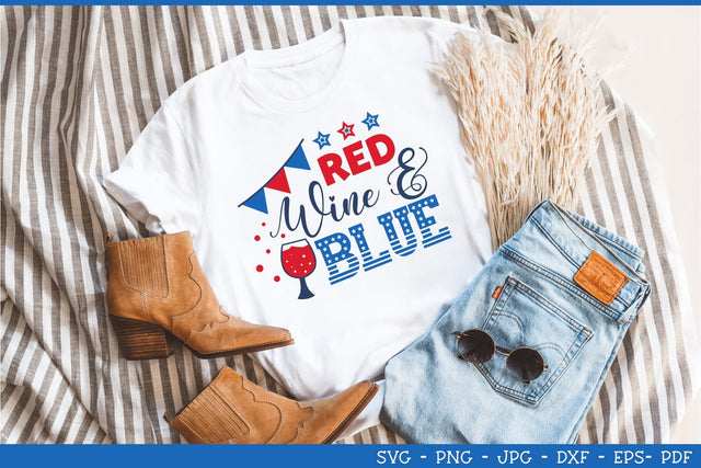 Red wine and blue | Happy 4th of July SVG Cut File SVG TatiStudio 