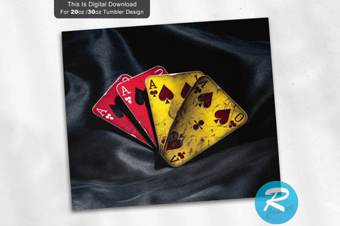 Red Yellow Poker 20 oz / 30 oz Tumbler PNG Sublimation Regulrcrative 