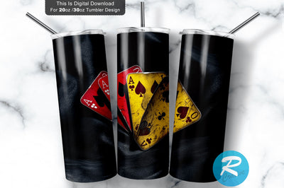 Red Yellow Poker 20 oz / 30 oz Tumbler PNG Sublimation Regulrcrative 