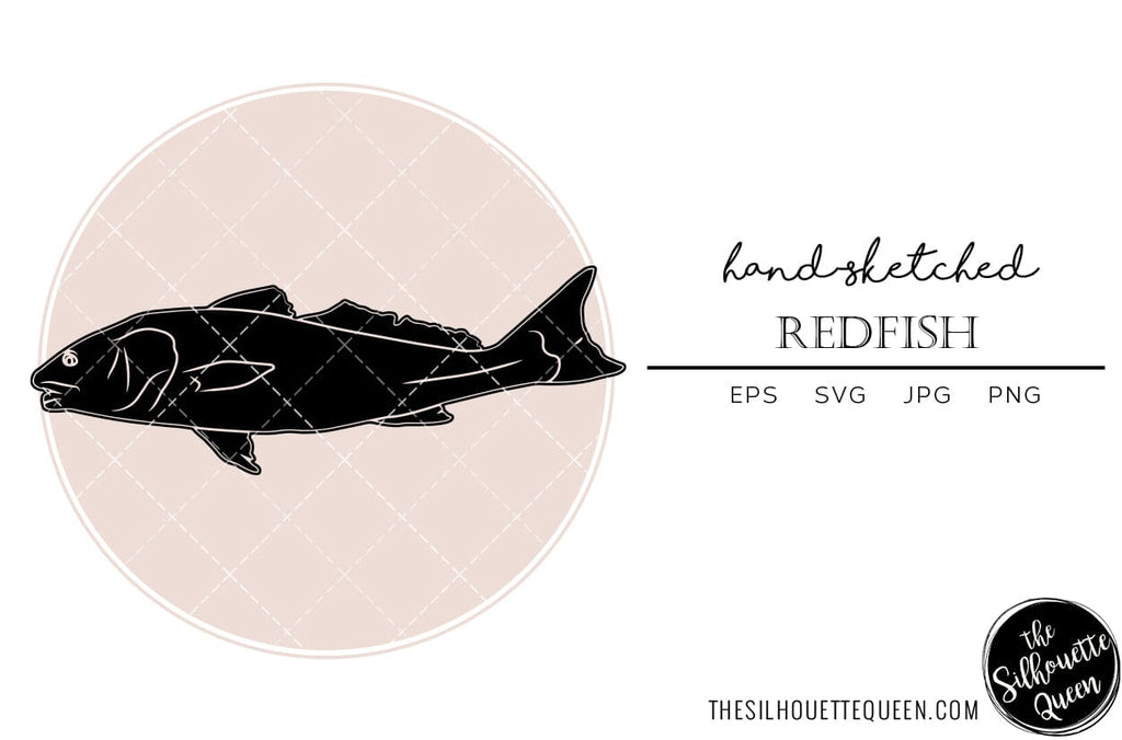 Redfish Vector Color Redfish Hand sketched, hand drawn vector clipart - So Fontsy