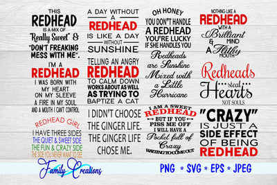 Redhead Bundle 3 SVG Family Creations 