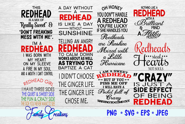 Redhead Bundle 3 SVG Family Creations 