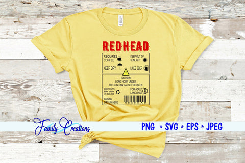 Redhead Warning Label SVG Family Creations 