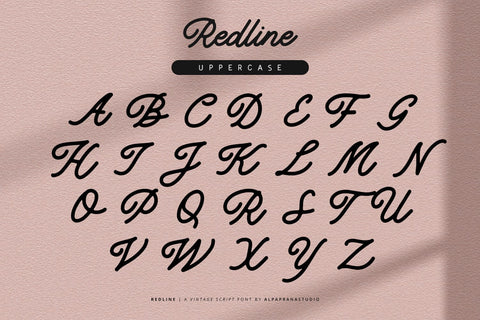 Redline - Vintage Script Font Font Alpaprana Studio 