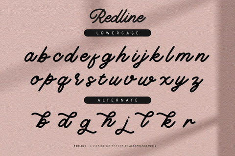 Redline - Vintage Script Font Font Alpaprana Studio 