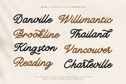 Redline - Vintage Script Font Font Alpaprana Studio 