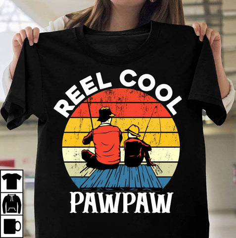 Reel Cool PawPaw SVG Cute File, Father's Day retro T-shirt Design, Dad Sublimation PNG, Father's Day Retro Vintage T-shirt Design, Father's Day Clip Art,Dad SVG Bundle SVG Insomnia Std 