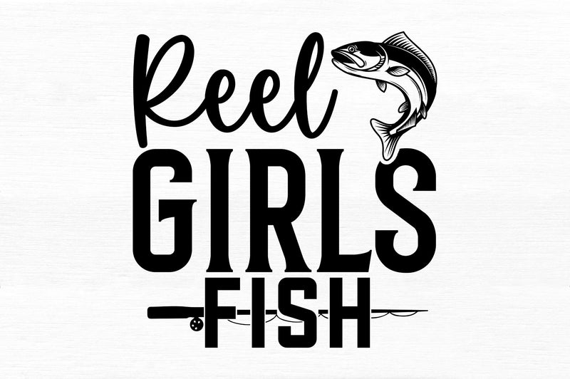 Reel girls fish SVG - So Fontsy