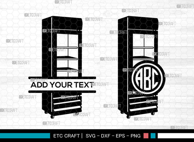 Refrigerator Monogram SVG, Refrigerator Stencil svg, Fridge Svg, Split Monogram Svg, Freezer Svg, Retro Refrigerator Svg, Refrigerator SVG ETC Craft 