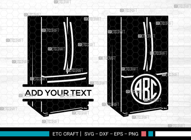 Refrigerator Monogram SVG, Refrigerator Stencil svg, Fridge Svg, Split Monogram Svg, Freezer Svg, Retro Refrigerator Svg, Refrigerator SVG ETC Craft 
