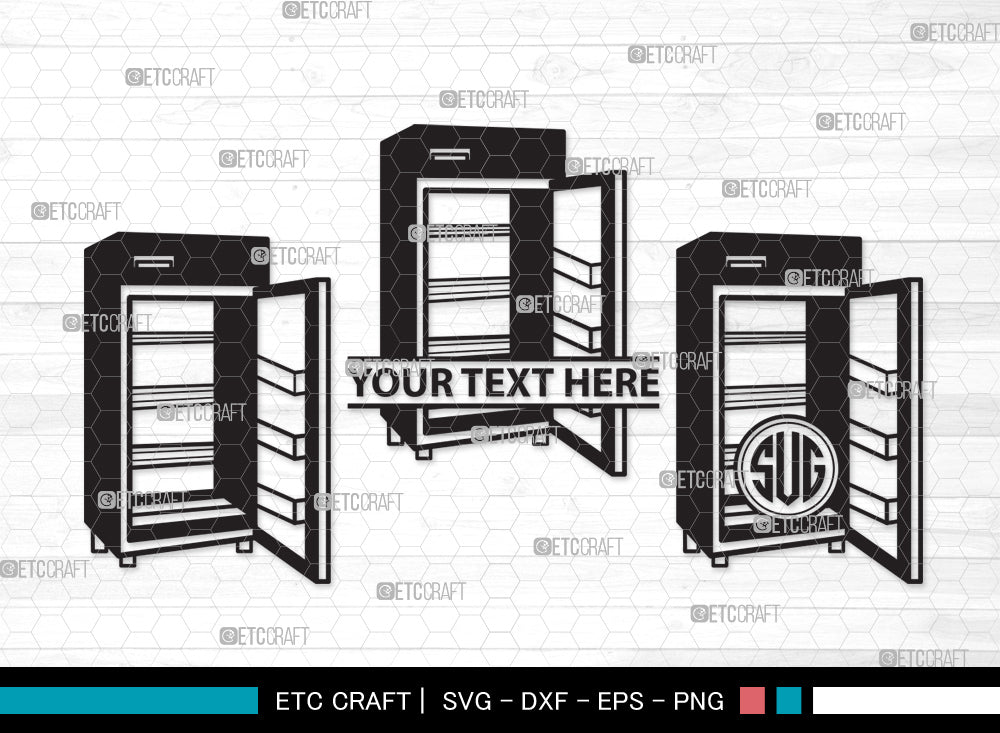 Refrigerator Monogram SVG, Retro Refrigerator Svg, Freezer Svg, Fridge ...