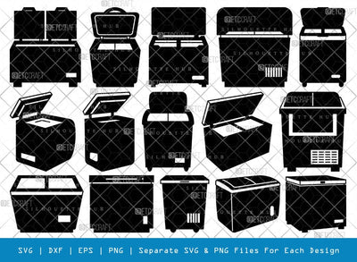 Refrigerator SVG, Fridge Silhouette, Deep Fridge Svg, Freezer Svg, Refrigerator Bundle, SB00788 SVG ETC Craft 