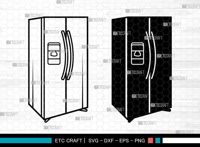 Refrigerator SVG, Refrigerator Stencil svg, Fridge Svg, Refrigerator Icon Svg, Freezer Svg, Retro Refrigerator Svg, Refrigerator SVG ETC Craft 