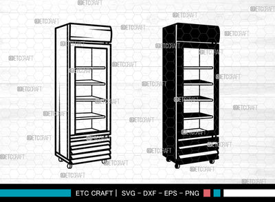 Refrigerator SVG, Refrigerator Stencil svg, Fridge Svg, Refrigerator Icon Svg, Freezer Svg, Retro Refrigerator Svg, Refrigerator SVG ETC Craft 