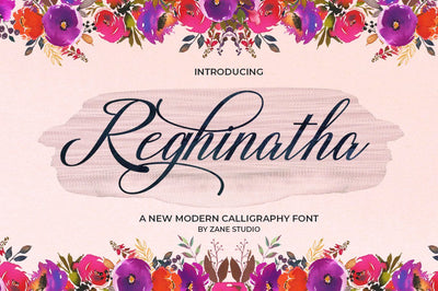 Reghinatha Script Font Zane Studio55 