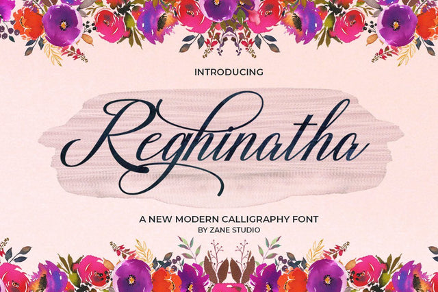 Reghinatha Script Font Zane Studio55 