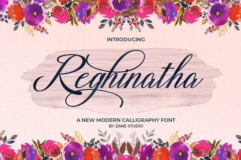 Reghinatha Script Font Zane Studio55 