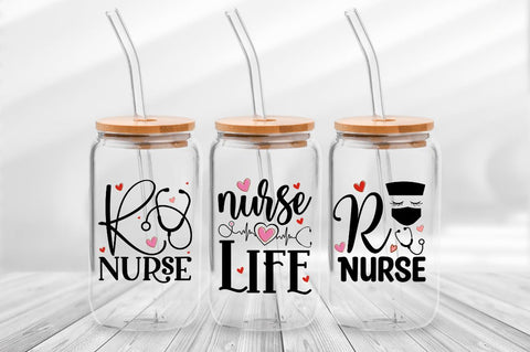 Registered Nurse Glass Can Wrap Bundle SVG Regulrcrative 