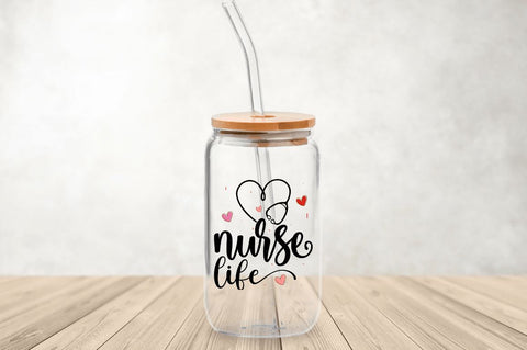 Registered Nurse Glass Can Wrap Bundle SVG Regulrcrative 