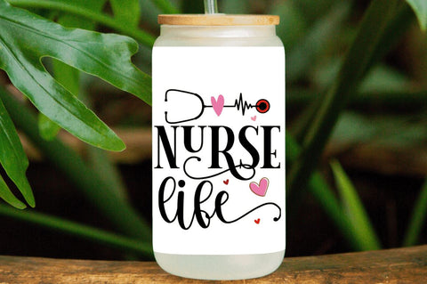 Registered Nurse Glass Can Wrap Bundle SVG Regulrcrative 