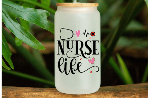 Registered Nurse Glass Can Wrap Bundle SVG Regulrcrative 