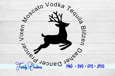 Reindeer Alcohol Names SVG Family Creations 