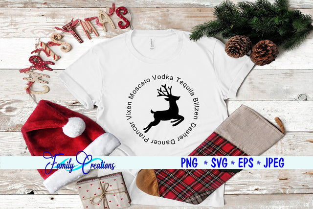 Reindeer Alcohol Names SVG Family Creations 